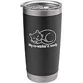My Co-Worker Is Needy - Funny Work From Home Cat Stainless Steel Insulated Tumbler