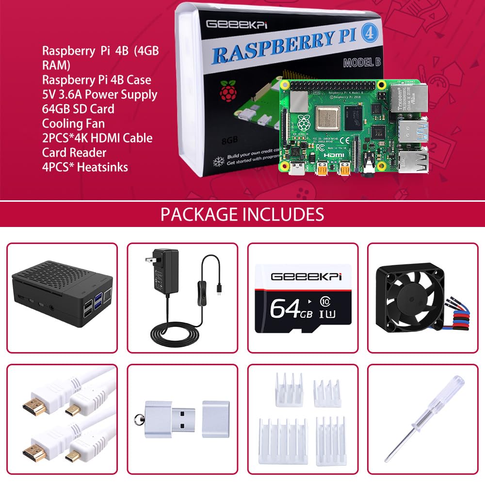 Mua GeeekPi Starter Kit for Raspberry Pi 4 4GB, with Raspberry Pi 4 ...