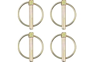 JanKo (1/4 inch, 4-Pack) O Type Linch Pin, Carbon Steel, Yellow zinc Treated, Anti-Rust for Farm Tractors, Trailers, Diggers,