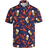 AYUNIX Golf Shirts for Men Funny Golf Polo Shirts Short Sleeve Polo Shirts Moisture Wicking Performance Golf Outfits