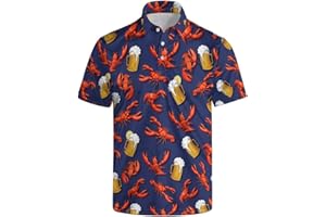 AYUNIX Golf Shirts for Men Funny Golf Polo Shirts Short Sleeve Polo Shirts Moisture Wicking Performance Golf Outfits