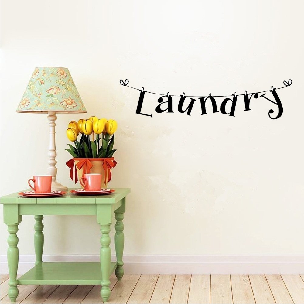 Yosoo Laundry Room Quote Wall Sticker Removable Wall Decals DIY Vinyl Art Mural Home Wall Decoration