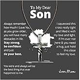 72ore To My Son Necklace From Mom Black Chain Copper Cross Pendant Necklace for Men Birthday Jewelry Gifts for Son