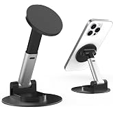 HZZADZXW Magnetic Phone Stand for MagSafe, Compatible for All Smartphones with Metal Ring, Height Adjustable Stand with 360&deg; Rotation, Compatible for iPhone 18/17/16/15 Series, Black