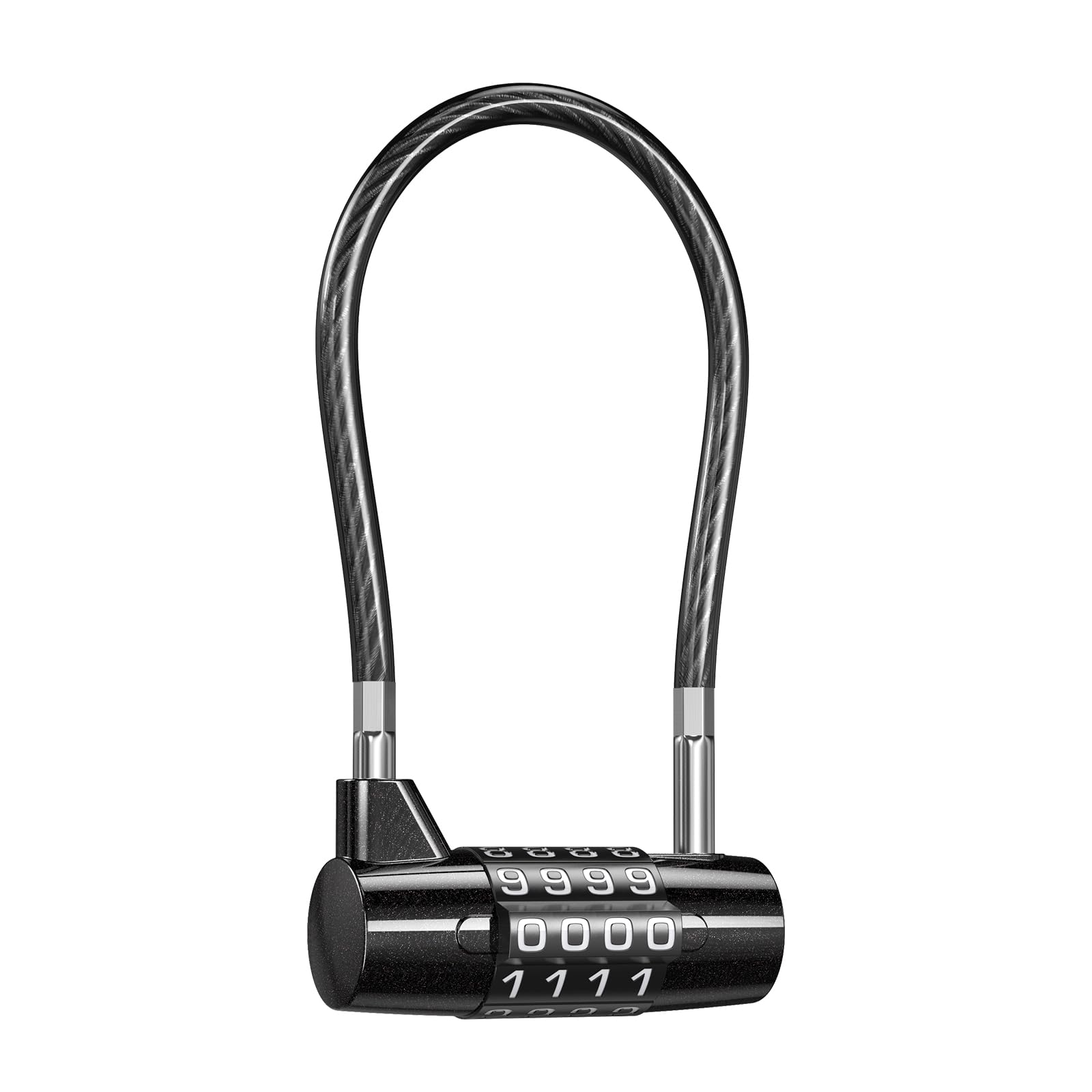 OQIMAX Long Shackle Padlock, 4 Digit Combination Padlocks with Code, Waterproof Resettable Shed Padlock, Outdoor Safety Code Lock for Gym Locker, Suitcase Bag, Bike, Small Sheds, Pet Door