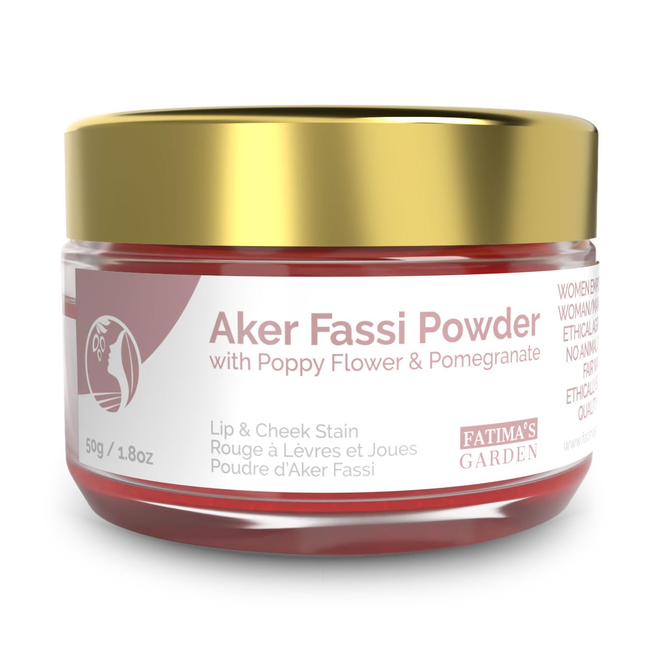 Fatima's Garden Natural Aker Fassi Powder with Pomegranate Bark - Traditional Moroccan Lip & Cheek Tint 50g โ image 1