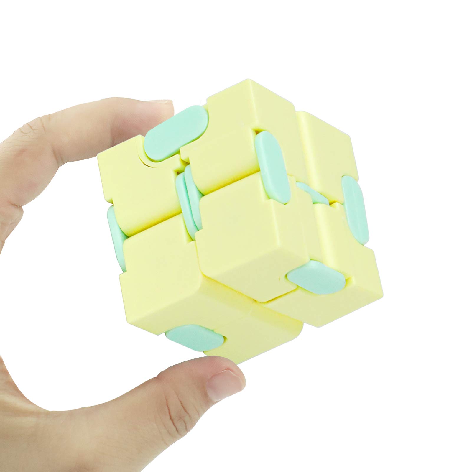 Infinity Cube Fidget Toy Stress Relief for Adults and Kids , Fidget Toy Cute Puzzle Flip Cube for Anxiety Relief and Killing Time… (Yellow)