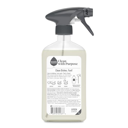 SEVENTH GENERATION POWER+ FOAMING DISH SPRAY DISHWASHING SOAP HONEY CRISP APPLE CUTS GREASE 16 OZ