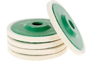 NADUSEP 5 Pack 4 Inch Round Wool Felt Disc Wheel Pad, for 100 Angle Grinder, Buffing Polishing Buffer Bore Dia (5)