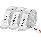 3Rolls D30 Clear Label Tape 14mmx40mm Compatible with Phomemo D30 Label Maker Waterproof Laminated Custom Stickers Office Labels Replacement