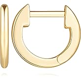 Kelli Myers 14K Gold Huggie Earrings Small Hoop Earring 14K Gold Earrings for Women Minimalist (12mm*11mm)(18mm*17mm)