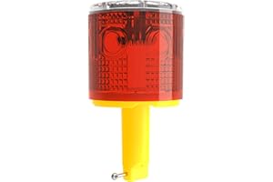 QXMH Solar Strobe Warning Light: Flashing Super Bright 360 Degree, Automatically Turn On&Off, Traffic Light Emergency Strobe Lightfor Construction, Dock, Marine,Crane Tower, Factory (Red)