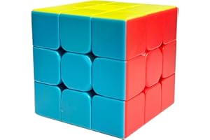 JULYSGIFT 3x3 Speed Cube Stickerless Magic Cube 2.2" Puzzle Game Brain Teaser (3x3 1PK, Rainbow)