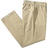 IDEALSANXUN Men’s Elastic Waist Loose Fit Denim Pants Casual Solid Jeans Trouser