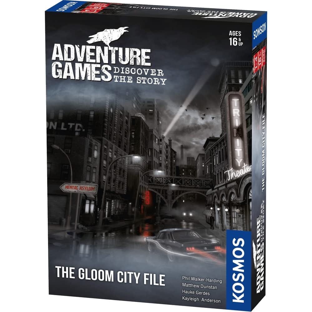 Thames & Kosmos Adventure Games: The Gloom City File, Cooperative Card Games for Adults and Teens, Board Games for Game Night, For 1 to 4 Players, Age 16+