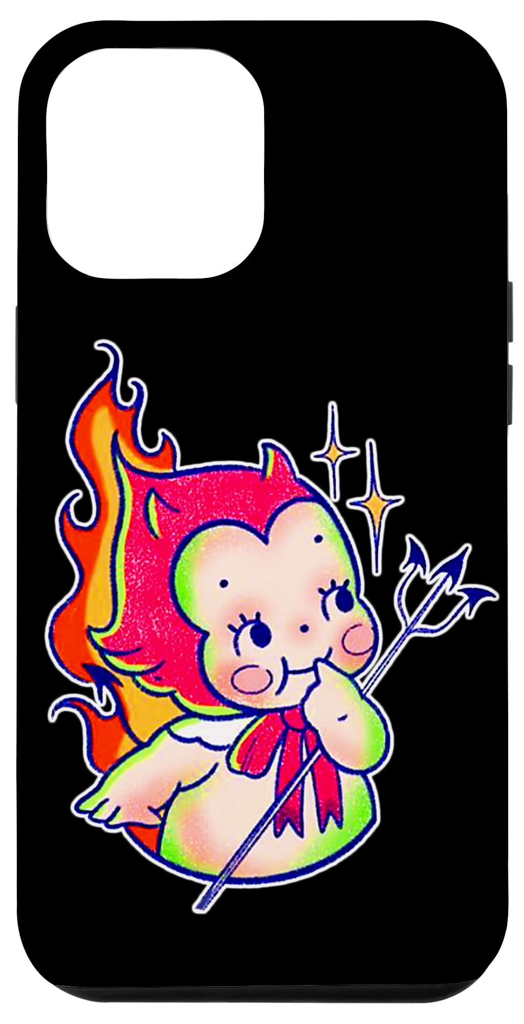 iPhone 15 Plus Devil Kewpie Baby Demon Pitchfork Traditional Tattoo Flash Case