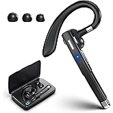 Bluetooth Headsets, Wireless Bluetooth 5.4 Earbuds with 100Hrs Playtime, Dual Noise Cancellation Wireless Earpieces, Built-in Mic & Mute Button and 500mAh Hands-Free Charging Case for Business/Driving