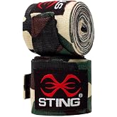 Sting Elasticised Hand Wraps for Boxing and MMA | Elastic Fabric Hand and Wrist Support, Thumb Loop, Adjustable Hook and Loop Closure, Boxing and Combat Sports Training