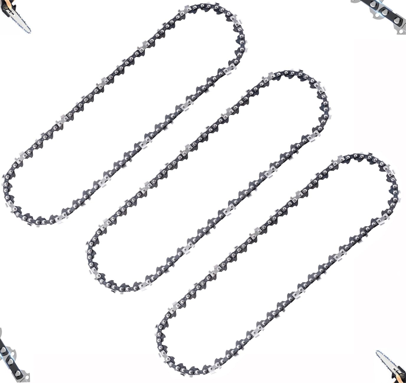 3 PCS Chainsaw Chain, 10 Inch 40 TG Pole Saw Chain Replacement Chains for Chain Saw 3/8",for 30.5CM Bar