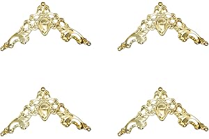 WEAXIO 50pcs Metal Book Corner Cover Decoration - Edge Guards for Wooden Boxes, Jewelry Chests, Furniture Cabinets, Table Edges & Shelves - Vintage Antique Decorative Metal Cover Trims