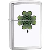 Zippo Lighter: Four Leaf Clover - Brushed Chrome 79113
