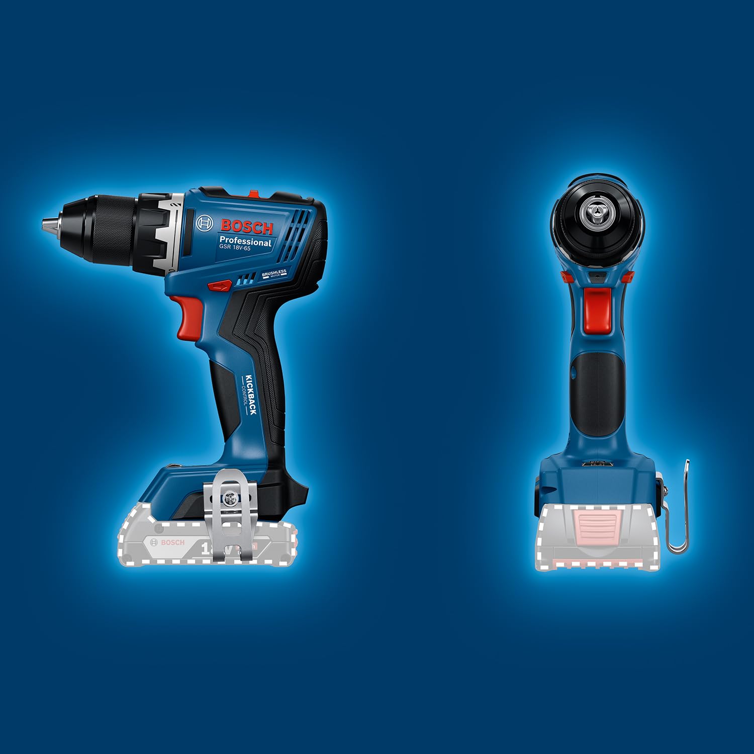 Bosch Professional 18V System Akku-Bohrschrauber GSR 18V-65 (bürstenloser Motor, Kopflänge 166, inkl. L-BOXX) 6