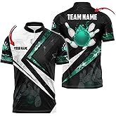 DILYPOD Personalized 3D Bowling Polo Shirt, Custom Bowling Shirt for Men Women, Custom Bowlings Jersey, Button Down Shirts