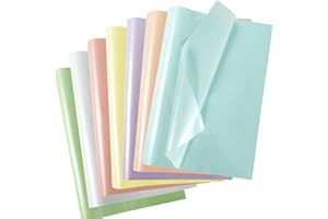 70 Sheets Pastel Tissue Paper, 7 Colors Metallic Tissue Paper for Gift Bags Crafts Wrapping, Pearlescent Pastel Tissue Paper 