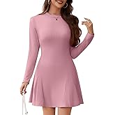 WEACZZY Womens Long Sleeve Casual Fall Dresses Elegant A Line High Waist Ruffle Flowy Party Wedding Guest Mini Dress 2025