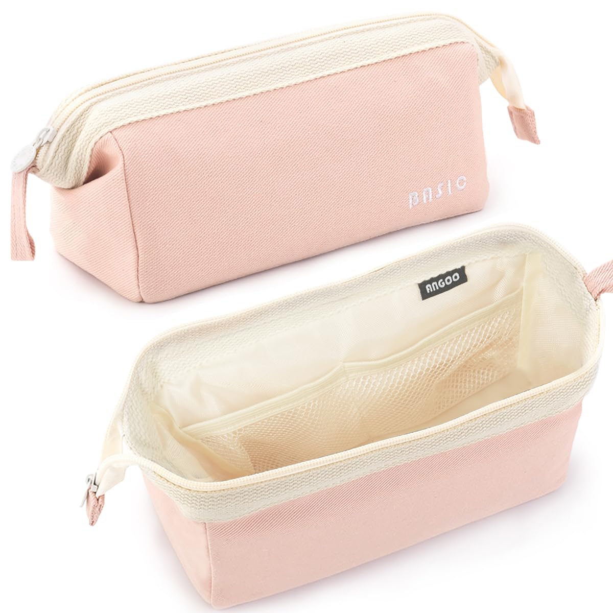 Pencil Case Large Capacity, Wide Opening Pencil Case with Handle Zipper for Girls Boys Men Women, Portable Pencil Pen Bag Pouch Stationery Storage Organizer for School Office College Students (Pink)