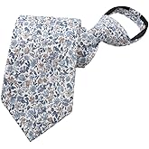 LHXzizizi Zipper Floral Ties for Men, Mens Cotton Flower Tie Adjustable Pre-Tied Necktie for Groomsmen Wedding Party Beach