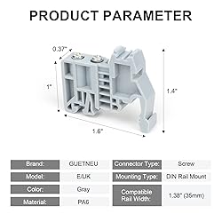 GUETNEU 30Pcs E/UK DIN Rail Terminal Blocks End