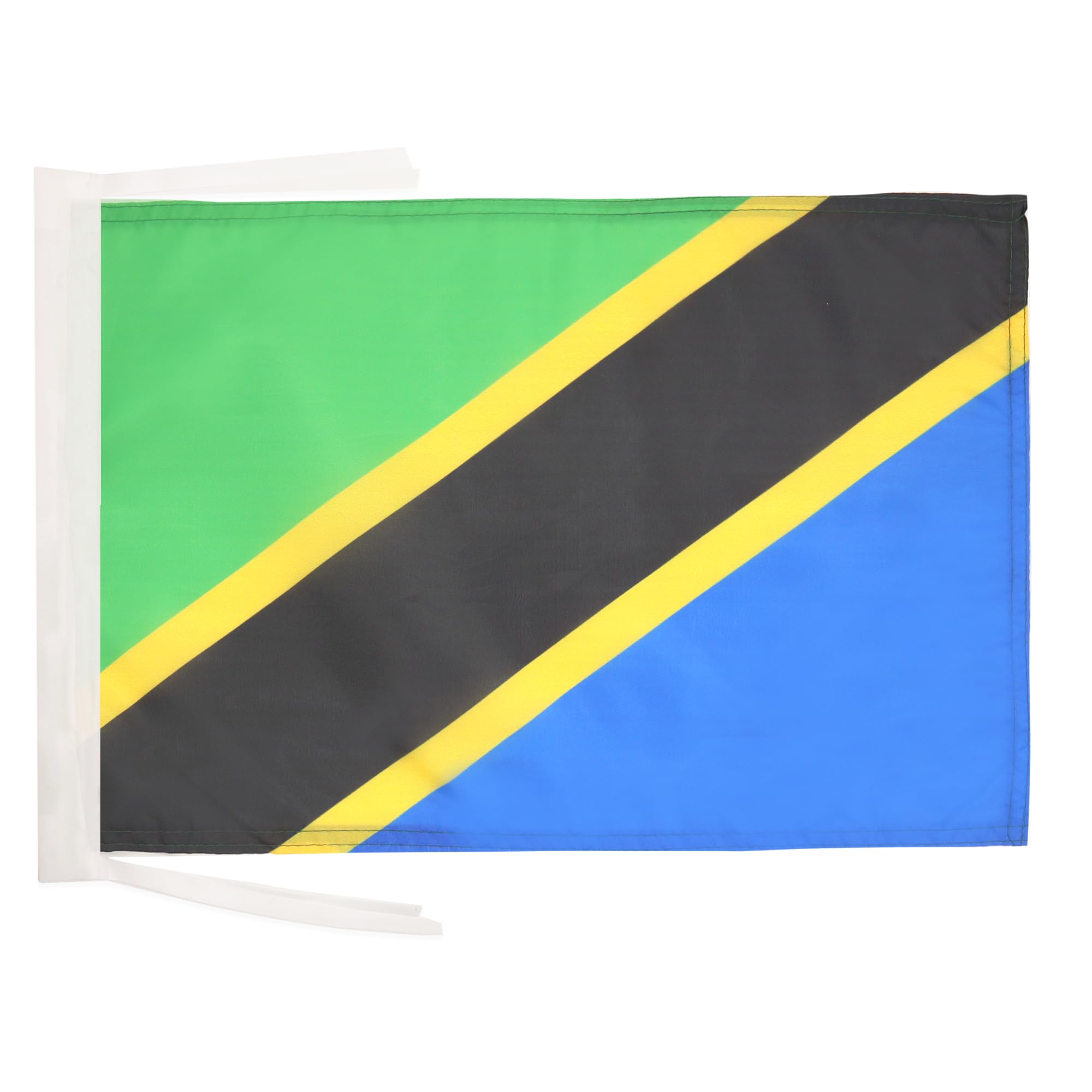 AZ FLAG - Tanzania Flag - 18'' x 12'' - 100% Polyester Tanzanian Small Banner with Two Cords - Fade Resistant - Vivid Colors - 18x12 in - 45x30 Cm — image 1
