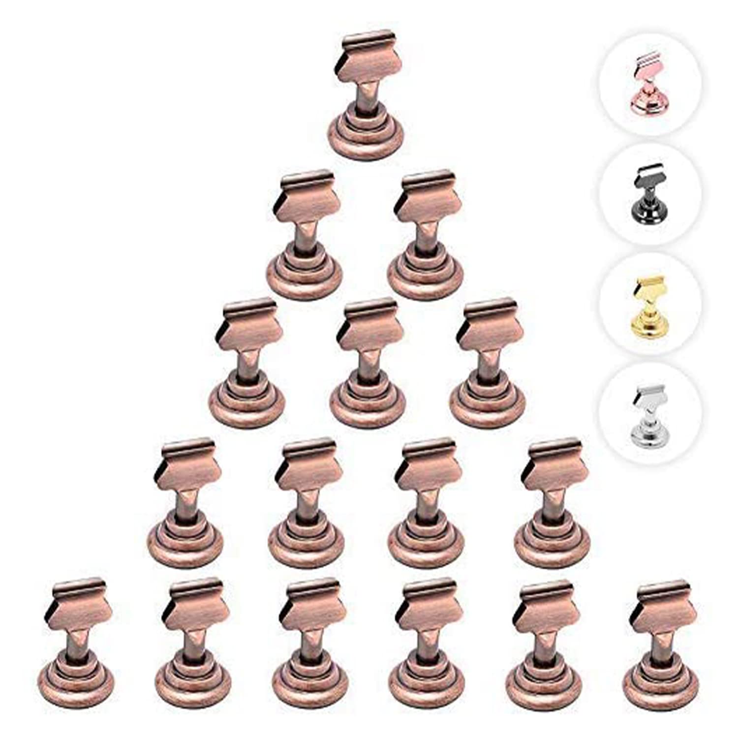 Photo 1 of Urban Deco 16PK Table Number & Place Card Holders - 1.7 Inch Steel Holders for Photos, Food Signs, Memo Notes, Weddings, Restaurants, Birthdays (Copper)
