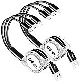 Multi USB Retractable Charging Cable, Arsiperd 4FT 3 in 1 Multiple Charger Cord Adapter with Type C/Micro USB Port Compatible
