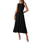 BTFBM Women Tank Midi Dress Summer Crewneck Sleeveless Pleated A Line Business Casual Formal Sweater Spring Dresses 2026