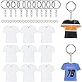 XKCWXY 72Pcs Sublimation Keychain Blanks Bulk,Sublimation Blanks Keychain with White Protective Film MDF Sports Keychain Heat Transfer Keychain Blanks Double Sided