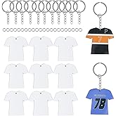 XKCWXY 72Pcs Double Sided Sublimation Keychain Blanks Bulk, MDF Keychain with White Protective Film for Heat Transfer Sports and Event