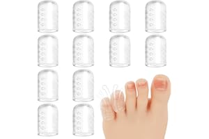 APLZGMG 10Pcs Silicone Toe Protectors, Gel Anti-Friction Toe Protector Breathable Toe Caps Guards for Men Women, Soft Clear Little Toe Covers Silicone Toe Sleeves for Corns, Blisters and Pain Relief