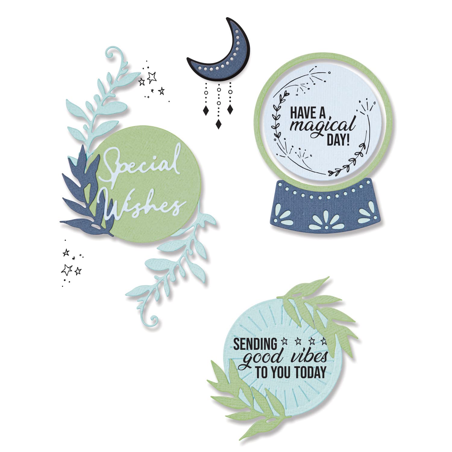 Sizzix Framelits Die Set 10PK w/7PK Stamps Special Wishes by Olivia Rose | 665940 | Chapter 3 2022, Multicolor, One Size