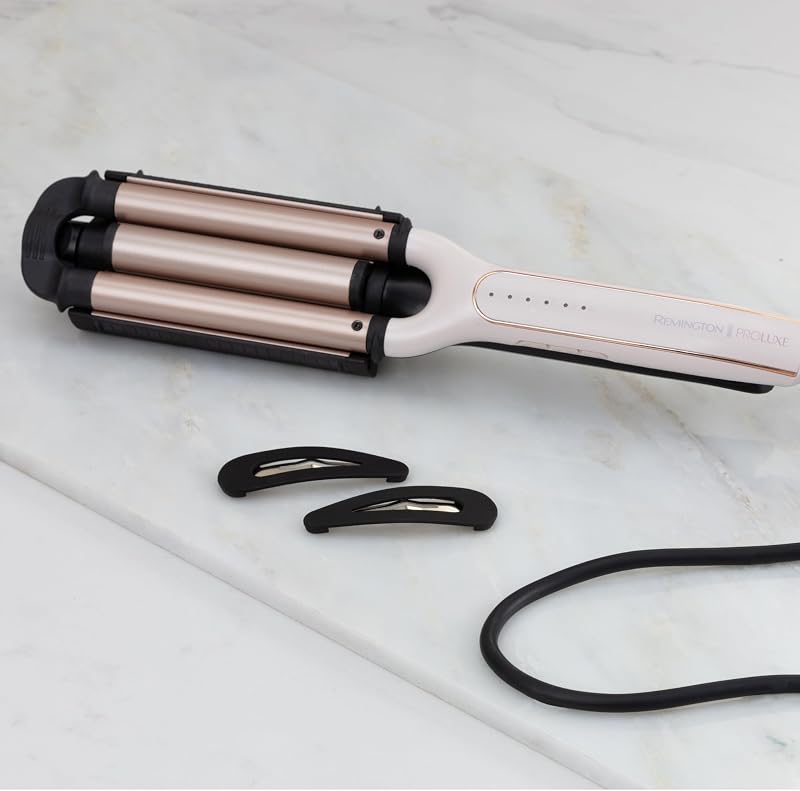 ProLuxe Lockenstab 4-in-1, Digitales Display, 210 °C, Weiße Rose