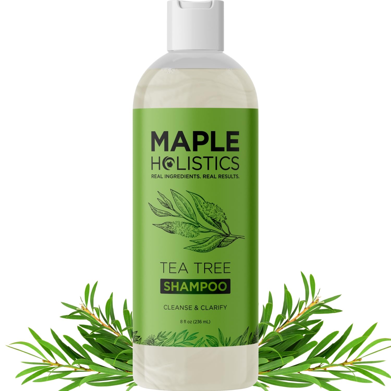 Refreshing Tea Tree Shampoo - Clarifying for Oily Hair and Dry Scalp With Jojoba and Rosemary Oil - Cleansing Sulphate Free With Essential Oils for Build up and Flakes - 236ml — image 1