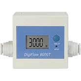 Savant DigiFlow 8000T Water Filter Flow Meter, 3/8" Quick Fit | Filter Life Reminder, Water Usage Countdown, Buzzer Alert, Gallon Liter Display