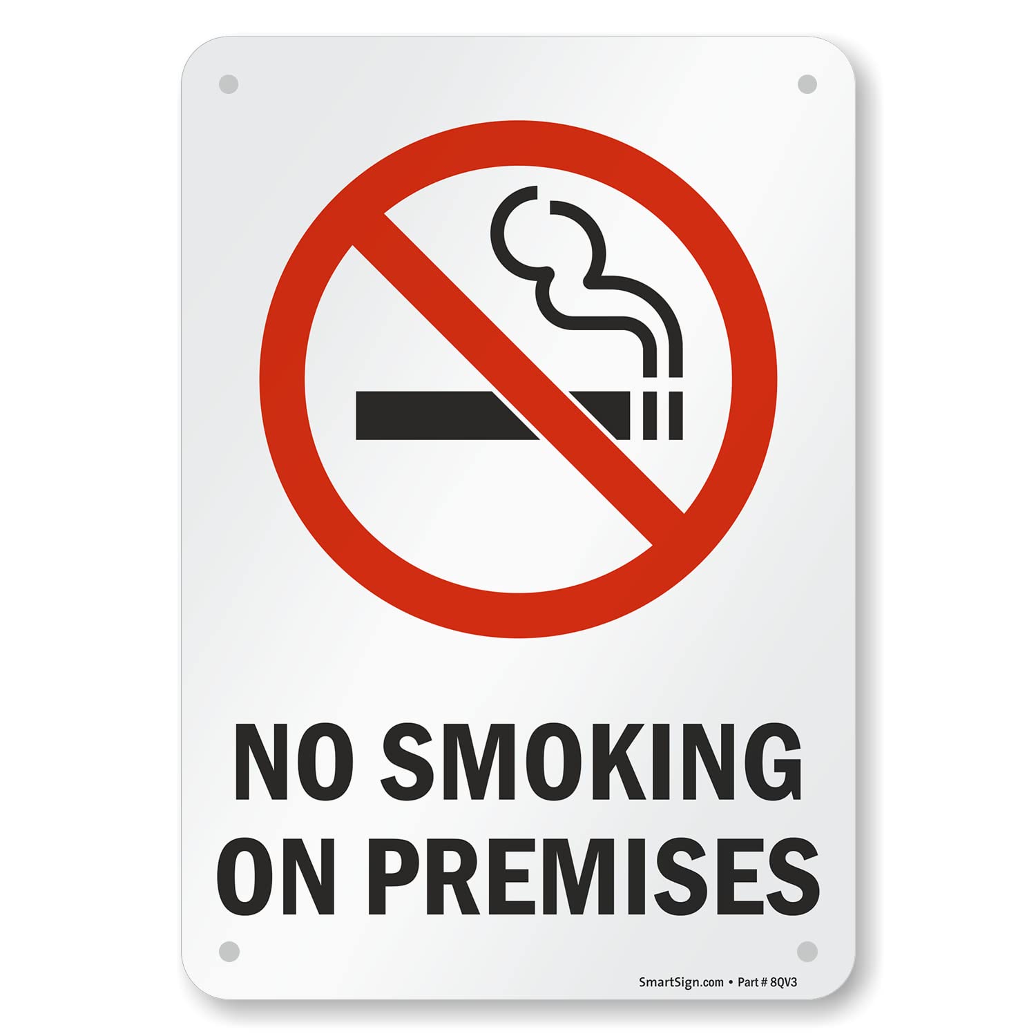 Photo 1 of "No Smoking On Premises" Sign By SmartSign | 7" x 10" Aluminum