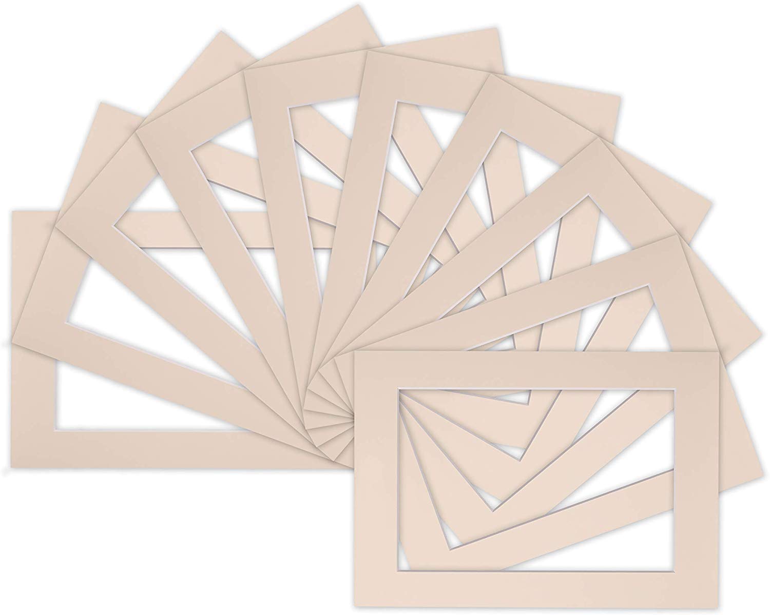 Bespoke Computer Cut Photo/Picture Mounts/Frame Mounts- Pack of 10 -Frame Size 12"x10" Mount Size 10"x8" -Color Ivory — image 1