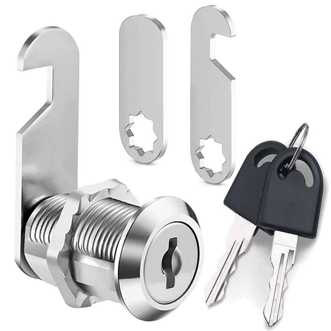 Litensh Security Mailbox Lock with Different Keys, 20mm Letter Post Box Locks, Cabinet Drawer Cam Cupboard Toolbox Door Furniture Locker Lock Come with 2 Different Plates