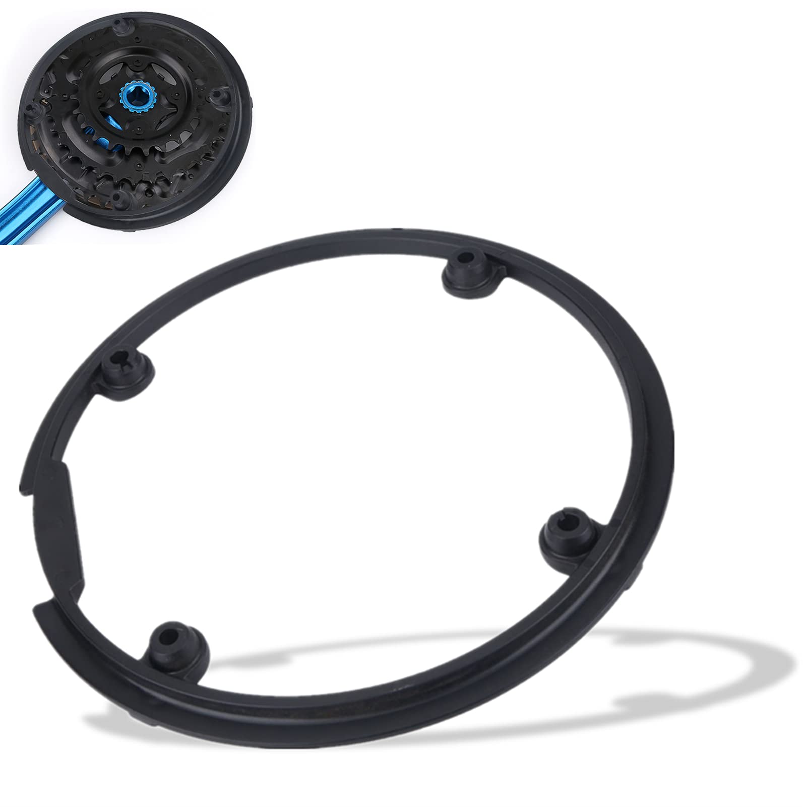 Bike Chain Guard Protector, Plastic Bicycle Cycling Chainring Sprockets Cranksets Guard Protector, Mountain Bike Bicycle Chain Wheel Crankset Support Cover Accessories, Black