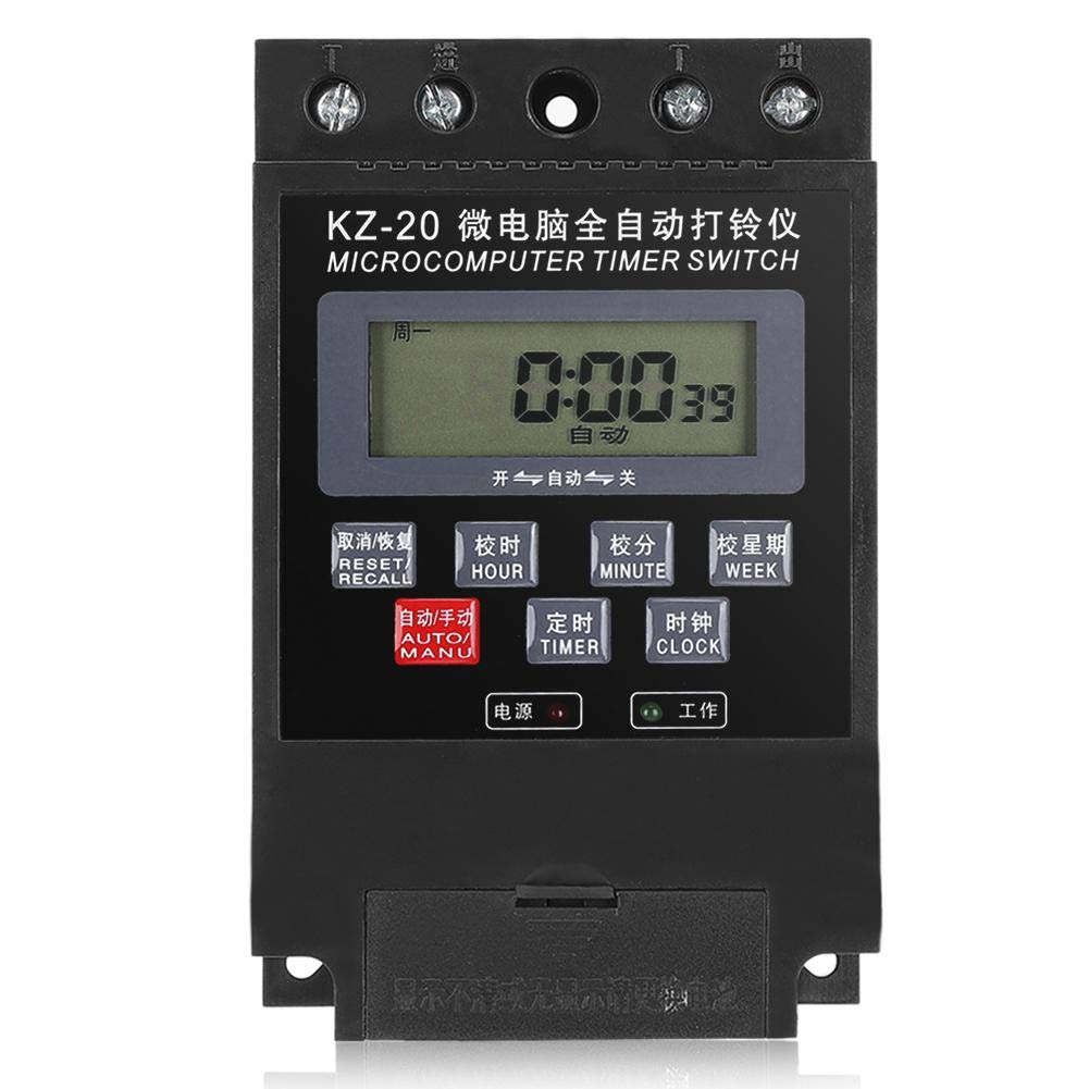 Timer Switch Timer Controller,Microcomputer Ringer School Beller Bell Timer Electric Bell Timer Switch ON/OFF School Programmable Time Relay LCD display