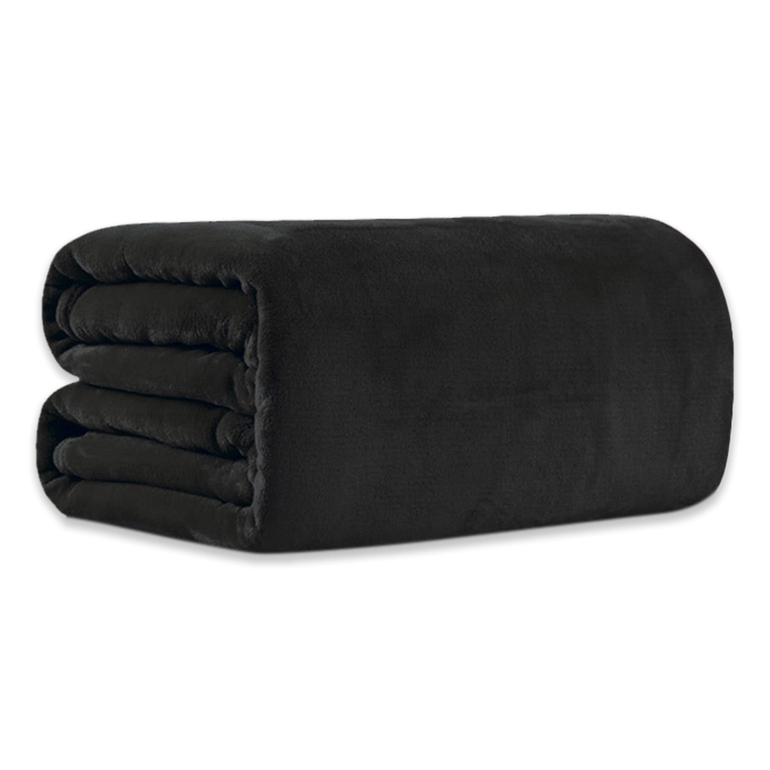 Bear & Panda Flannel Fleece Throw Blanket G Large Travel Sofa Bed Blanket Super Soft Fluffy Warm Throws Microfibre Blankeyrey (Black, 152 x 203 cm)