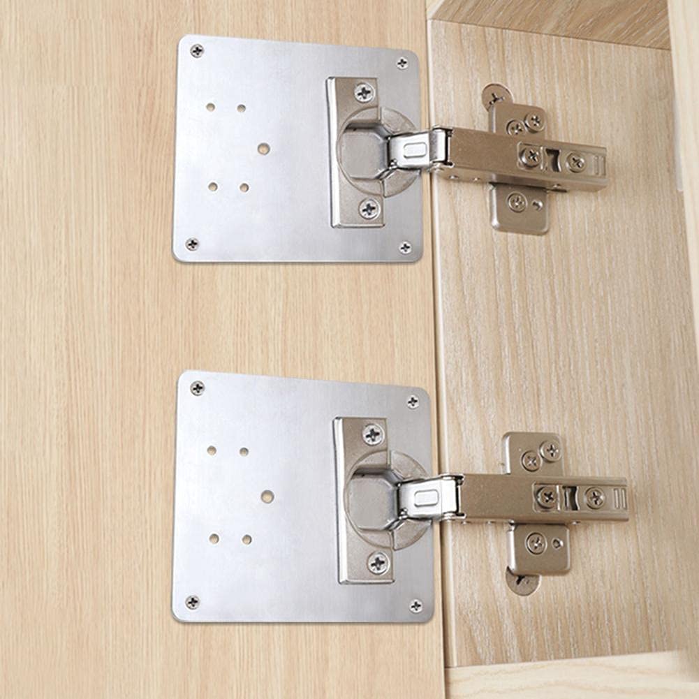 Cabinet Door Hinge Repair Plate,Kitchen Cupboard Door Hinge Repair Kit,Hinge Repair Brackets Kit Includes Fixing Screws,for Wood,Furniture,Shelves,Cabinet (2pcs)